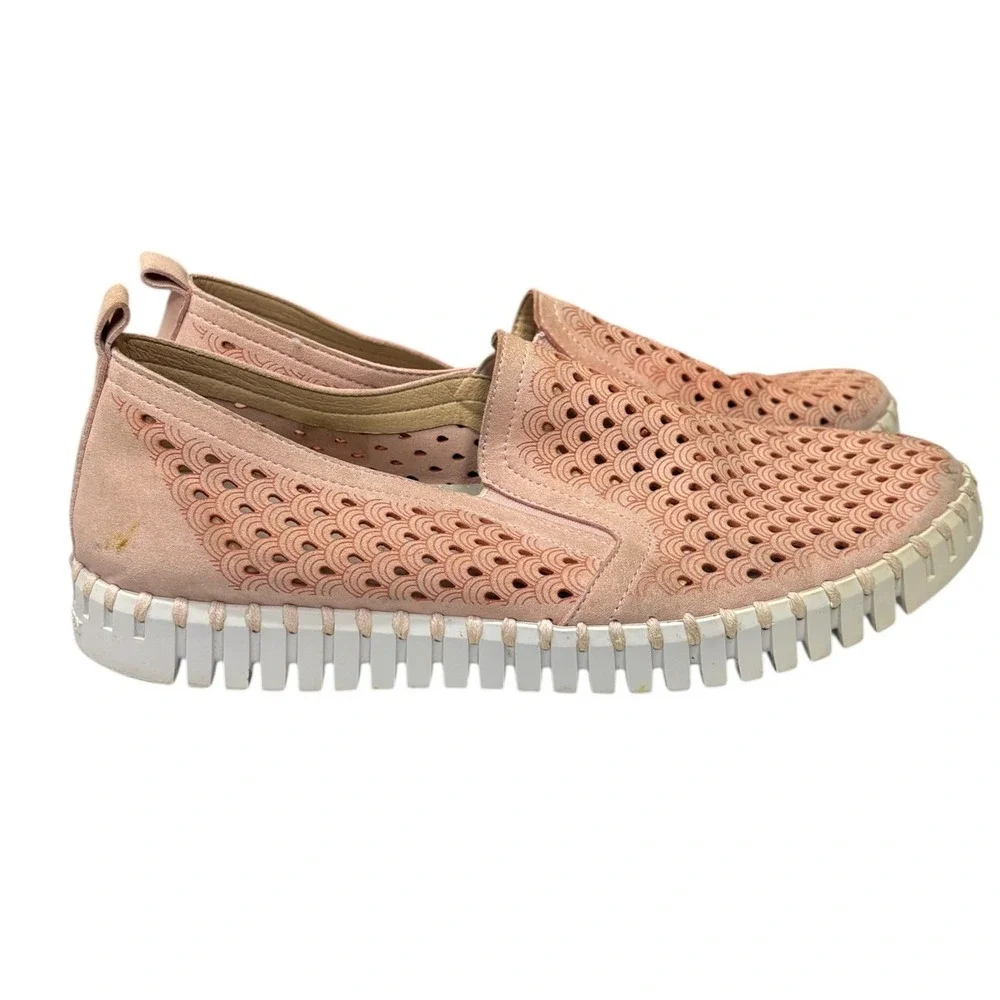 Ilse‎ Jacobsen Tulip Slip On Perforated Comfort Casual Lightweight Shoes Rose 40